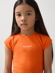 Reiss Orange Grace 13-14 yrs McLaren F1 Team Cropped Logo T-Shirt - Image 3 of 5