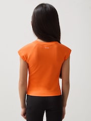 Reiss Orange Grace 13-14 yrs McLaren F1 Team Cropped Logo T-Shirt - Image 4 of 5
