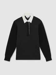 Reiss Black Noa Reiss | Les 100 Ciels Polo Sweatshirt - Image 2 of 6