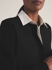 Reiss Black Noa Reiss | Les 100 Ciels Polo Sweatshirt - Image 4 of 6