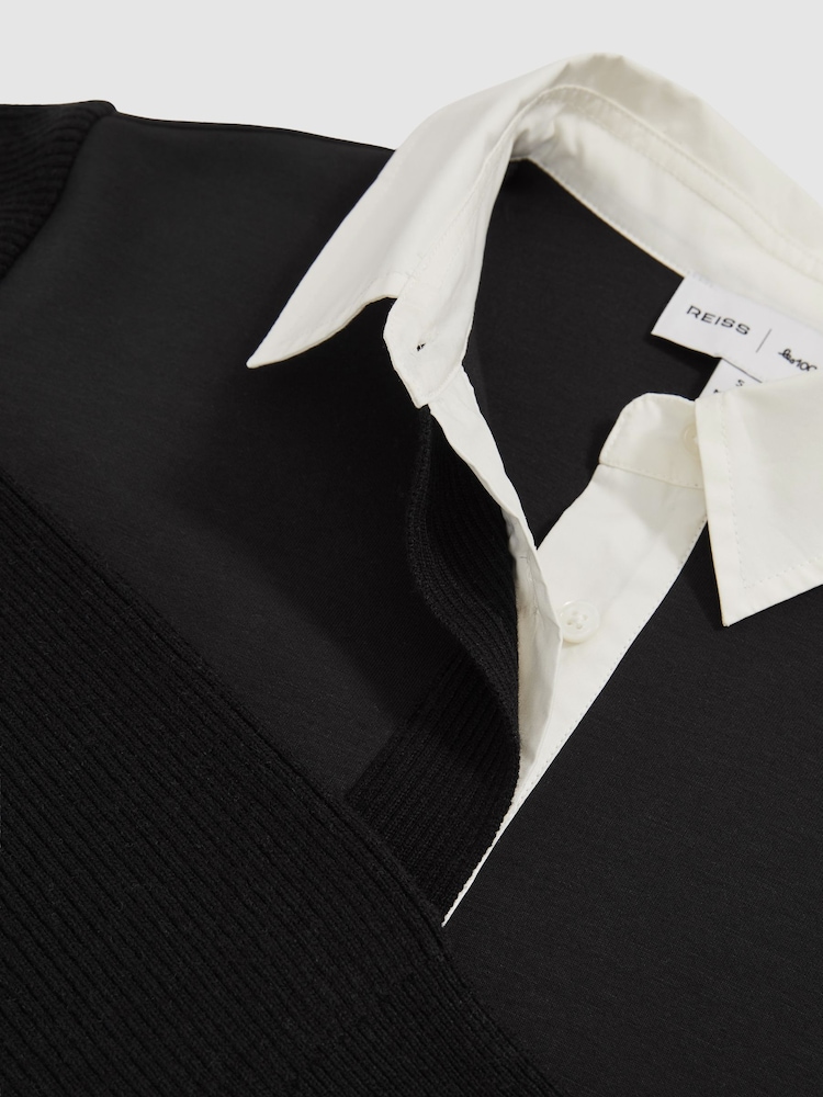 Reiss Black Noa Reiss | Les 100 Ciels Polo Sweatshirt - Image 6 of 6