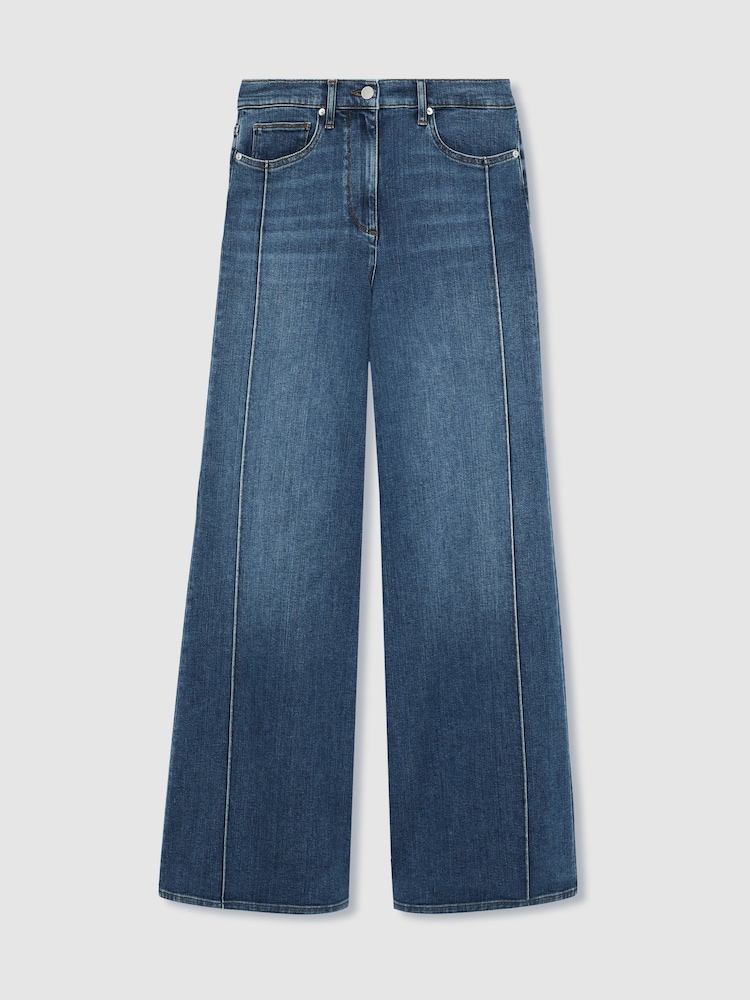 Mittelblau - Reiss Heather Stretch-Cotton Wide-Leg Jeans - Bild 2 von 7 Mittelblau - Reiss Heather Stretch-Cotton Wide-Leg Jeans - Bild 2 von 7