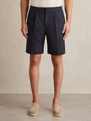 Azul marino - Pantalones cortos holgados con cordón ajustable Sussex de Reiss - Imagen 3 de 6