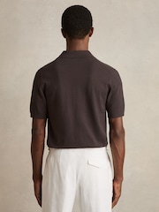 Коричнево-шоколадный - Reiss Thames Textured Knit Button-Through Shirt - Изображение 5 из 6