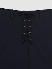 Reiss Navy Clement Lace-up Tapered Trousers - Image 6 of 6