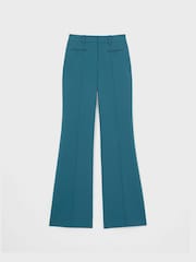 Reiss Teal Abbey Welt Pocket Flared Trousers - Image 2 of 6