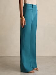 Reiss Teal Abbey Welt Pocket Flared Trousers - Image 3 of 6