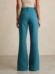 Reiss Teal Abbey Welt Pocket Flared Trousers - Image 5 of 6