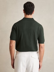 Темно-зеленый - Reiss Thames Textured Knit Button-Through Shirt - Изображение 5 из 6