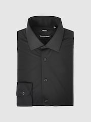 Reiss Black Voyager Long-Sleeve Travel Shirt - Image 2 of 6