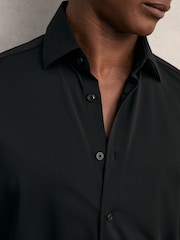 Reiss Black Voyager Long-Sleeve Travel Shirt - Image 4 of 6