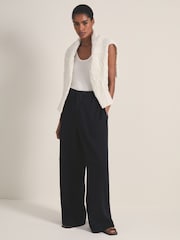 Reiss Navy Lenny Reiss | Les 100 Ciels Wide-Leg Joggers - Image 1 of 6