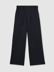 Reiss Navy Lenny Reiss | Les 100 Ciels Wide-Leg Joggers - Image 2 of 6