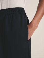 Reiss Navy Lenny Reiss | Les 100 Ciels Wide-Leg Joggers - Image 3 of 6