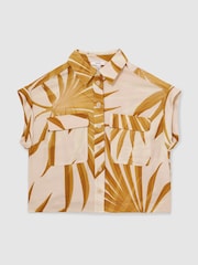 Reiss Neutral Hannah Palm Print Shirt - Image 2 of 5