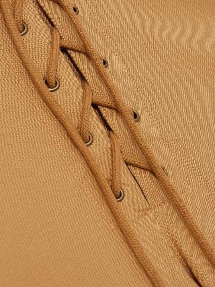 Reiss Tan Clement Lace-up Tapered Trousers - Image 6 of 6