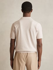 Меланжевая овсяная - Reiss Tyne Open Collar Knit Polo Shirt - Изображение 5 из 6