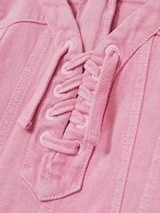 Reiss Tia Lace-Up Detail Denim Dress - Imagen 5 de 5