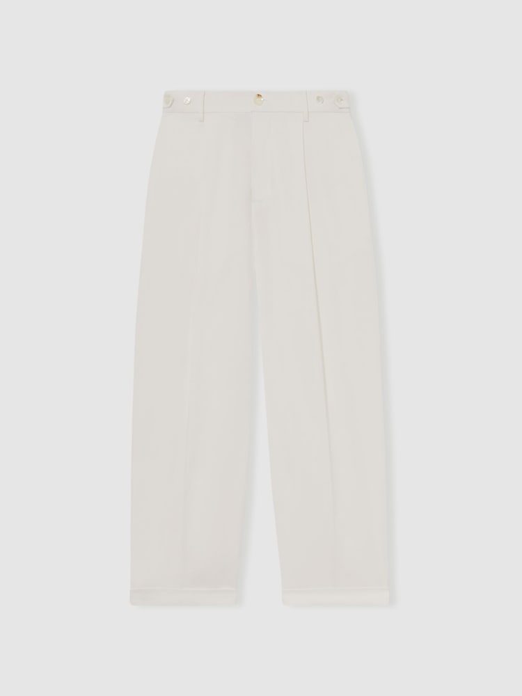 Reiss White Luca Reiss | Les 100 Ciels Wide Leg Trousers - Image 2 of 6