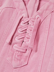 Reiss Tia Lace-Up Detail Denim Dress - Imagen 4 de 4
