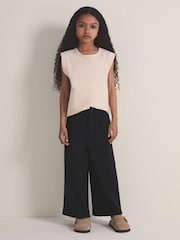Reiss Navy Lenny 4-9 yrs Reiss | Les 100 Ciels Wide-Leg Joggers - Image 1 of 6