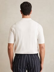 Reiss White Thames Textured Knit Button-Through Shirt - Image 5 of 6
