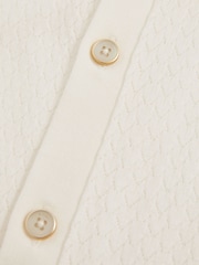 Reiss White Thames Textured Knit Button-Through Shirt - Image 6 of 6