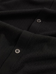 Reiss Black Thames Textured Knit Button-Through Shirt - Image 7 of 7