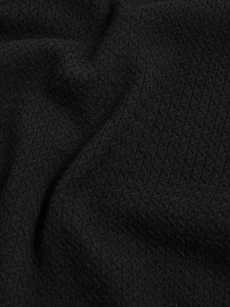 Черный - Reiss Tyne Open Collar Knit Polo Shirt - Изображение 6 из 6