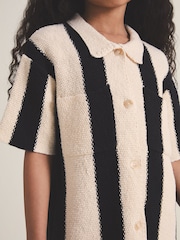 Reiss Black Clive 13-14 yrs Reiss | Les 100 Ciels Stripe Knit Shirt - Image 4 of 6