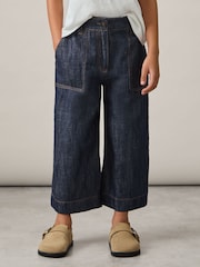 Reiss Indigo Ashby Cotton-Linen Wide Leg Trousers - Image 3 of 4
