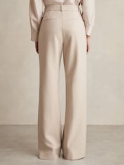 Reiss Neutral Athena Petite Flared Tailored Trousers - Image 6 of 8