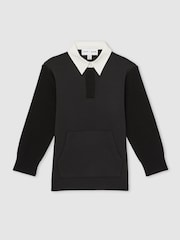 Reiss Black Noa 9-13 yrs Reiss | Les 100 Ciels Polo Sweatshirt - Image 2 of 6