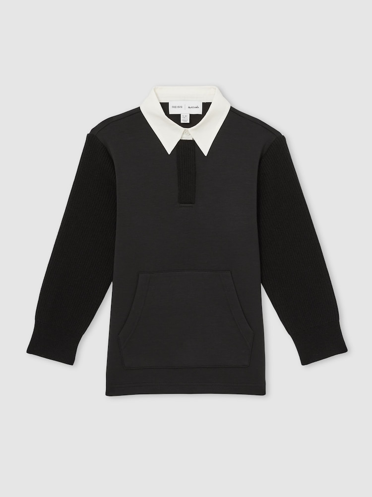 Reiss Black Noa 9-13 yrs Reiss | Les 100 Ciels Polo Sweatshirt - Image 2 of 6