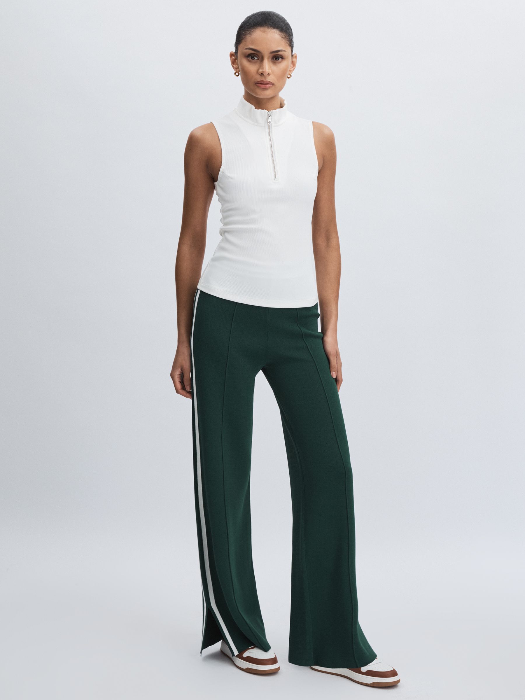 The Upside Green Stripe Knitted Joggers In Green