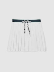 The Upside White Pleated Drawstring Mini Skirt - Image 2 of 6
