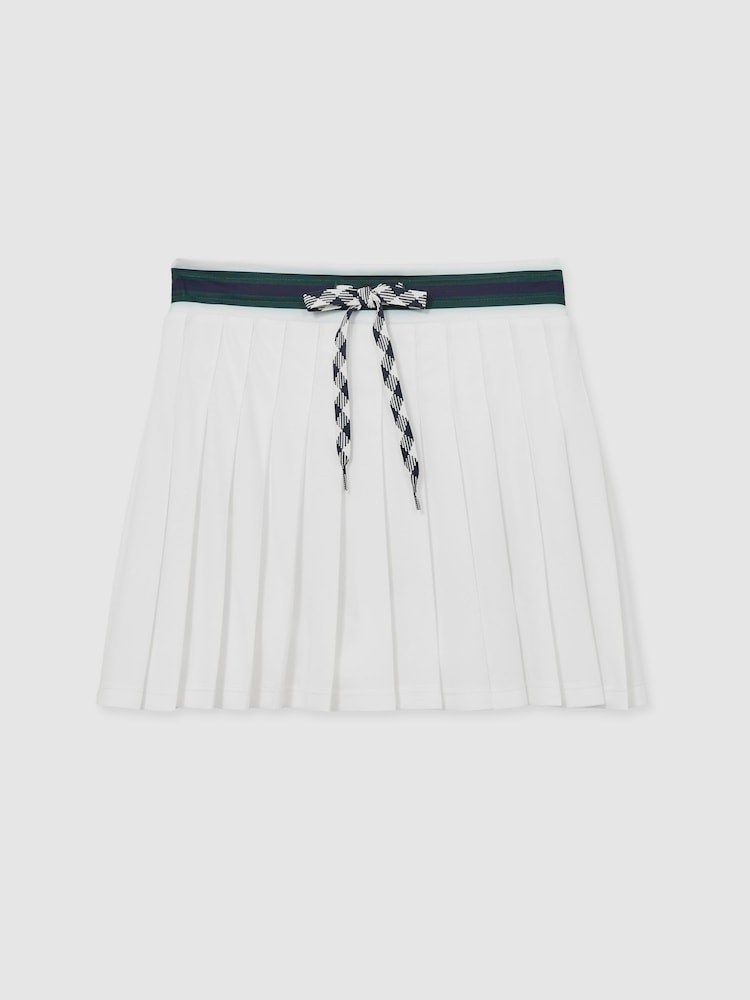 The Upside White Pleated Drawstring Mini Skirt - Image 2 of 6