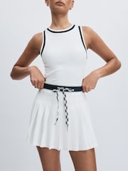 The Upside White Pleated Drawstring Mini Skirt - Image 3 of 6