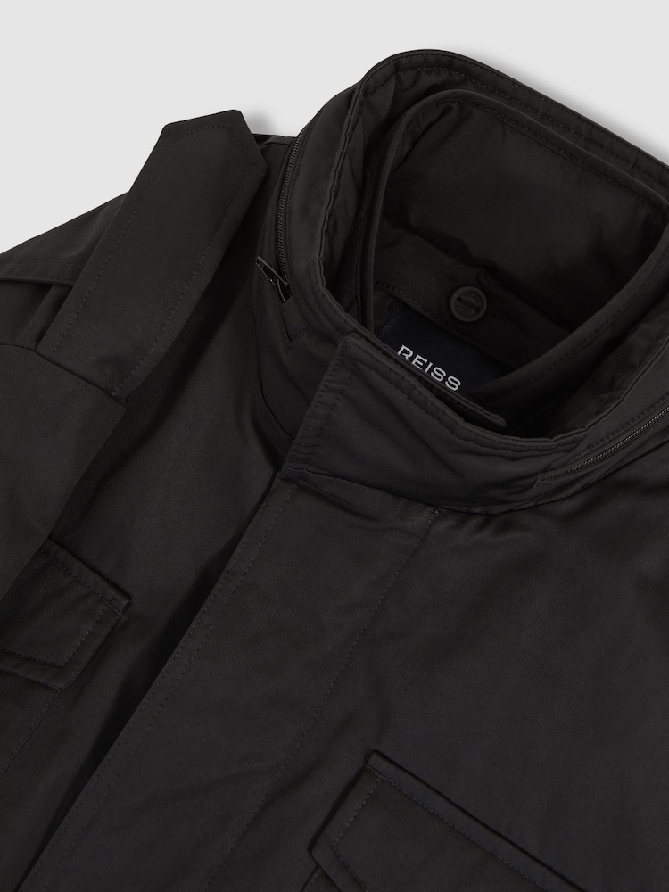 Reiss Black Grid McLaren F1 Team Field Jacket - Image 10 of 10