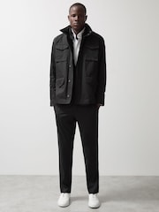 Reiss Black Grid McLaren F1 Team Field Jacket - Image 3 of 10