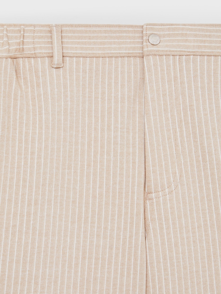 Reiss Oatmeal/White Pin Jersey Pinstripe Shorts - Image 6 of 6