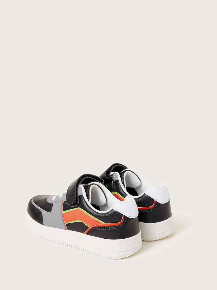 Monsoon Black Colourblock Rip-Tape Trainers - Image 3 of 3