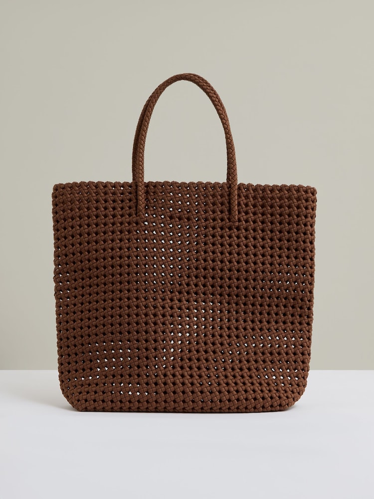 Reiss Tan Nancy Woven Neoprene Tote Bag - Image 1 of 5