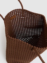 Reiss Tan Nancy Woven Neoprene Tote Bag - Image 3 of 5