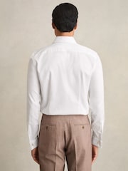 Reiss White Remote Double Cuff Slim-Fit Cotton-Sateen Shirt - Image 6 of 7