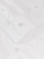 Reiss White Remote Double Cuff Slim-Fit Cotton-Sateen Shirt - Image 7 of 7