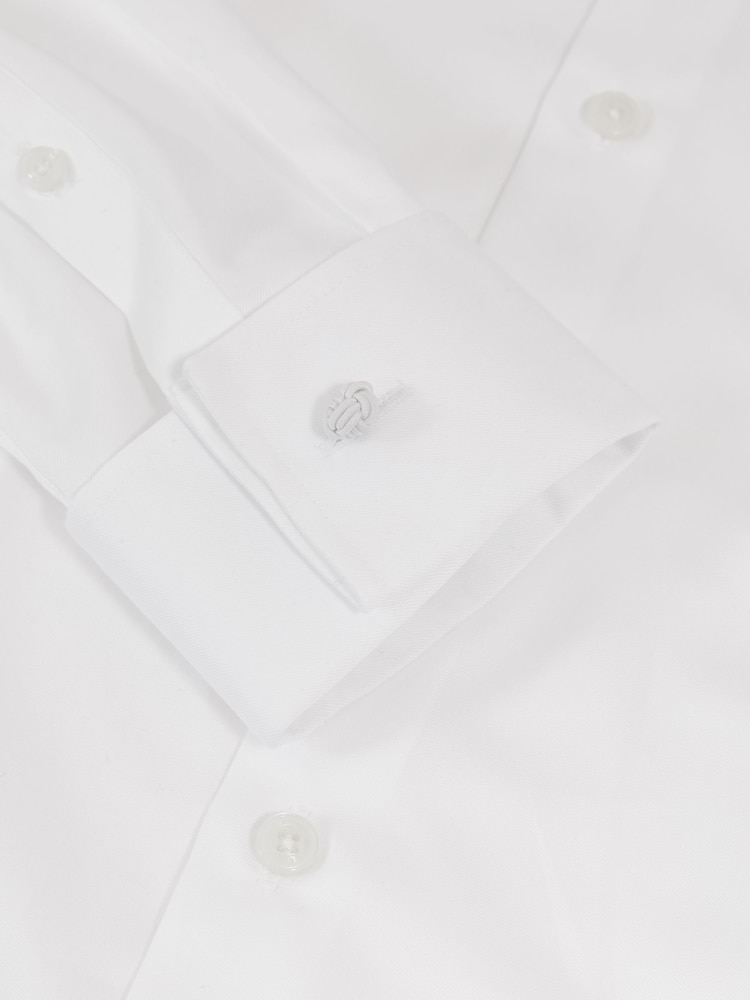 Reiss White Remote Double Cuff Slim-Fit Cotton-Sateen Shirt - Image 7 of 7