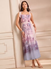 Love & Roses Scenic Printed Tie Shoulder Midaxi Dress - Imagen 2 de 5