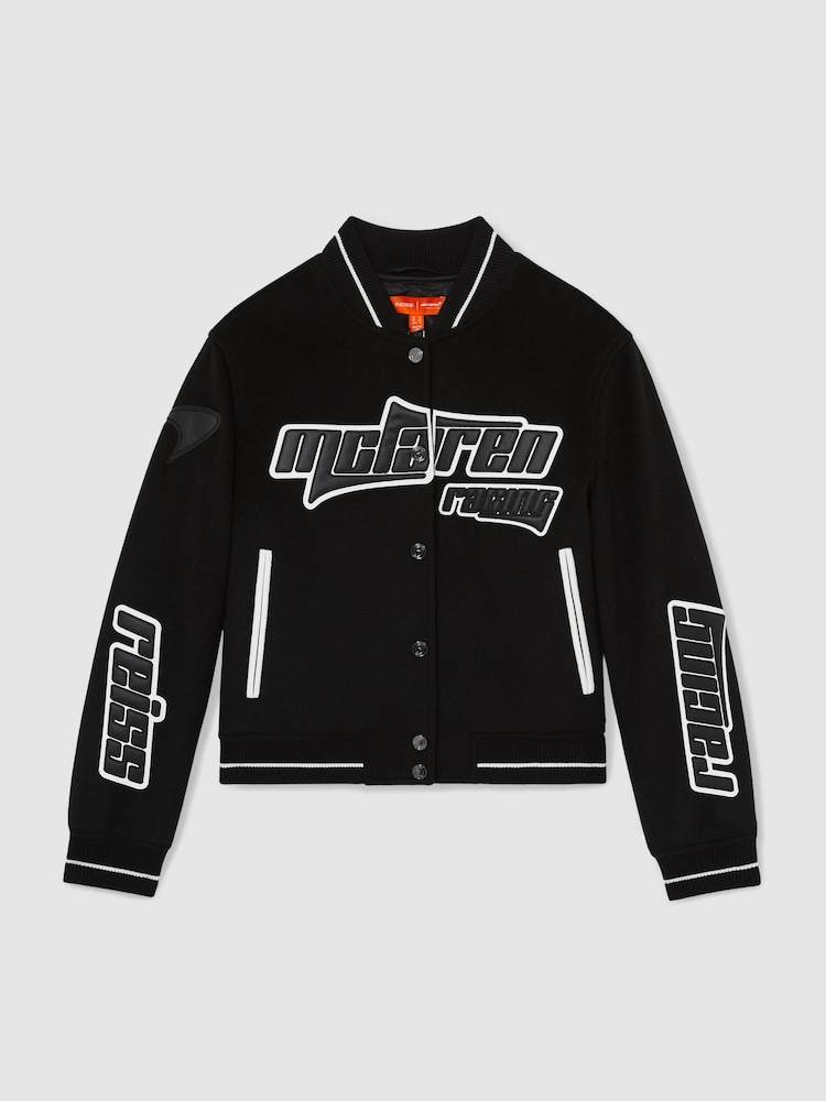 Reiss Black Blain McLaren F1 Team Bomber Jacket - Image 2 of 9