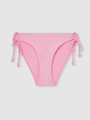 Reiss Pink Ari Side-Tie Bikini Bottoms - Image 2 of 5